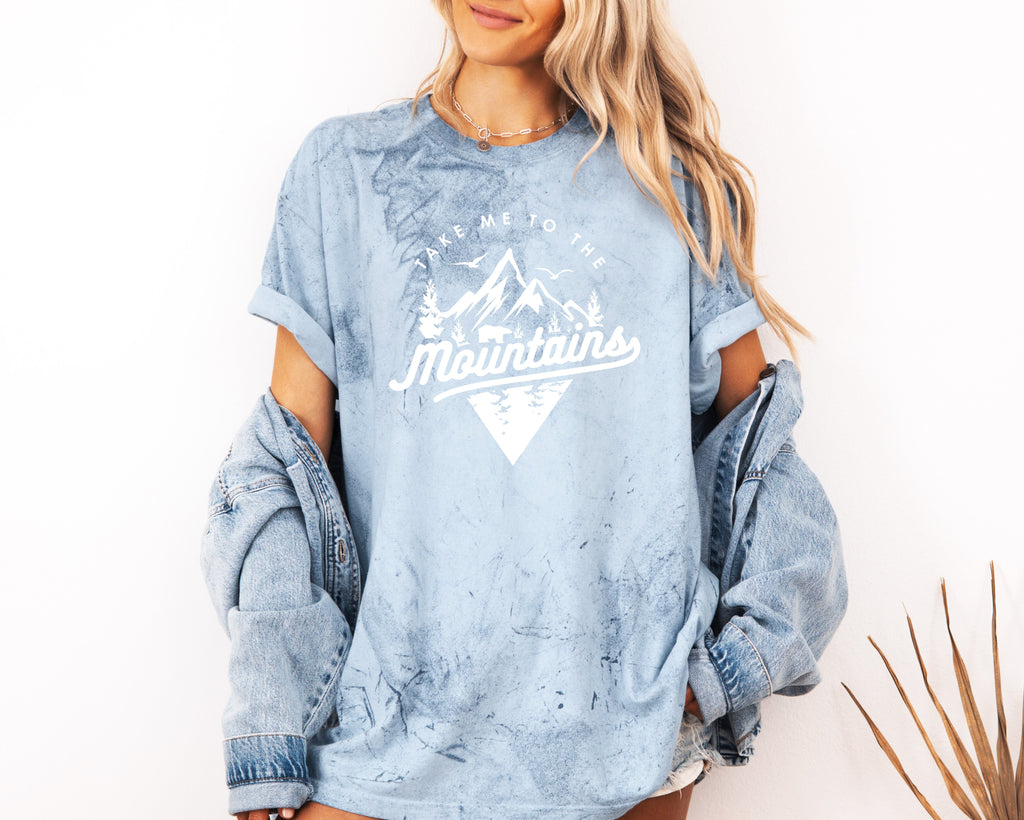 Take me to mountains Camping Hiking Comfort Colors T Shirt (Triangle)